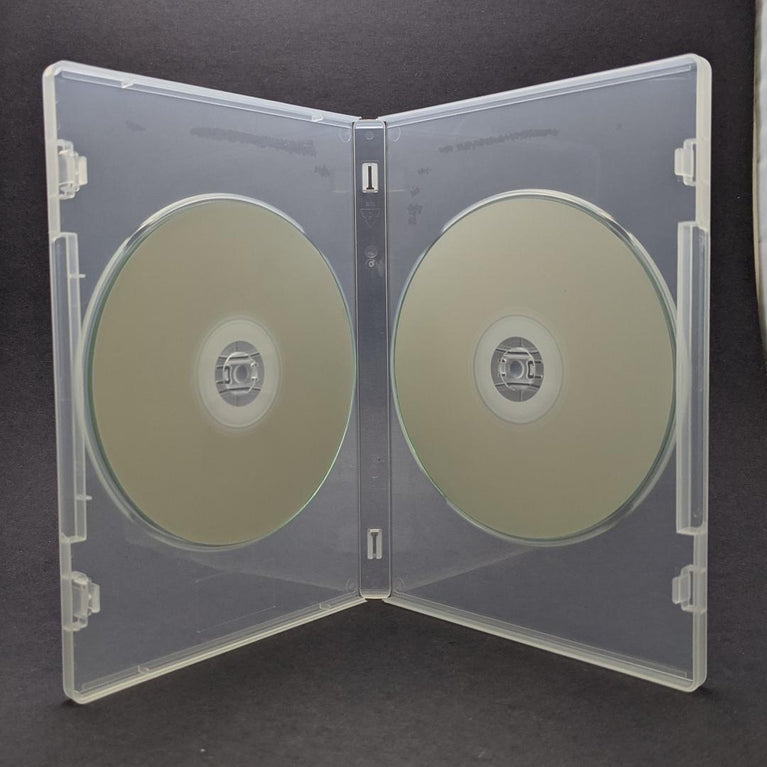 14mm Double DVD Cases With Literature Clips Clear, Holds 2